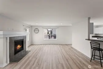 Gas fireplace keeps it cozy