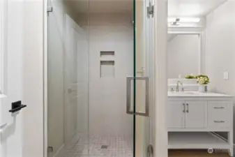 Step in tile shower