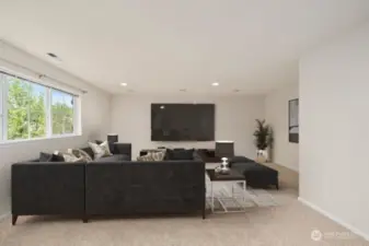 massive upstairs bonus room (staged) with dolby digital 7.1 surround, wired for projector & cat 5 wiring