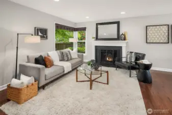 Living room with fireplace