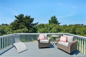 Upper level deck area on west side of home