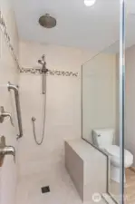Deluxe walk in shower.