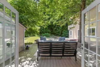 French doors from the rec room open out to this gorgeous outdoor area.