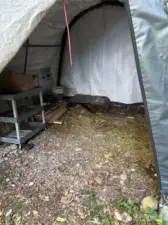 Storage tent.