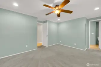 Master bedroom is located upstairs.