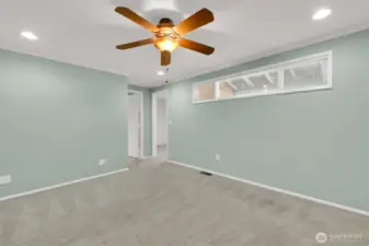 Master bedroom is spacious.