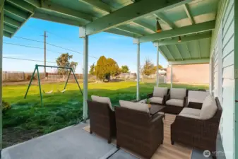 Virtually staged back patio means you don't have to use your imagination!  Just picture yourself here and enjoy!