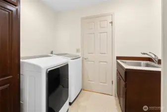 Laundry room on the main level.