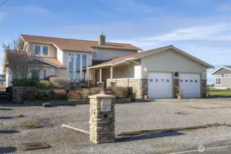 There is abundant parking in addition to the oversized 2 car garage