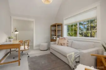 The upper office, private, well appointed and a great flex space.