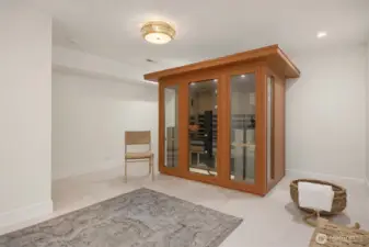 The sauna room.