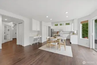 Kitchen area with eating space