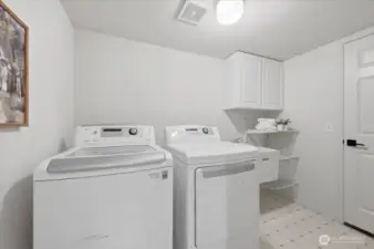 Laundry room just off the garage