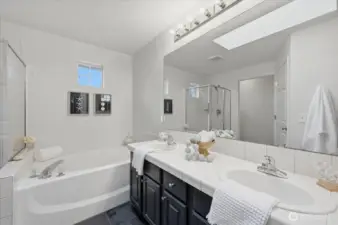 Primary bath with heated floors