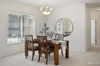 This is such a great space for your formal dining table. Or, if you aren't the "formal" dining room type, use the space for a reading nook, or maybe just expand the living room s[ace; the possibilities are only limited by your imagination.