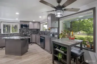 Bright, remodeled kitchen with all new cabinets