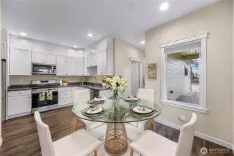 Eating space in the kitchen, virtually staged