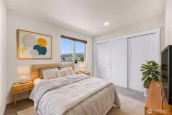 Second upstaris bedroom, virtually staged