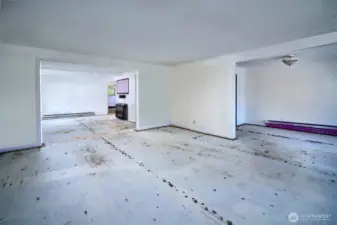 Carpet was removed, but there are hardwoods in the house.