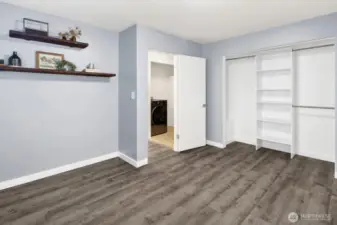 Bedroom shelving and closet