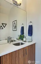 Half bathroom located on entry level