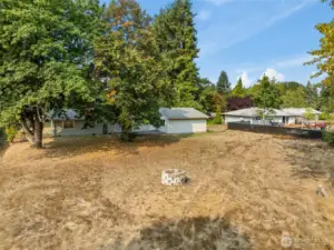 Spacious backyard offers plenty of room for pets and outdoor enjoyment