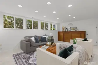 A murphy bed transforms this generous space into a fourth bedroom