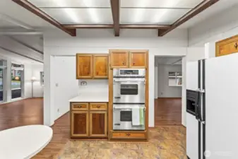 Double ovens and ample storage space!