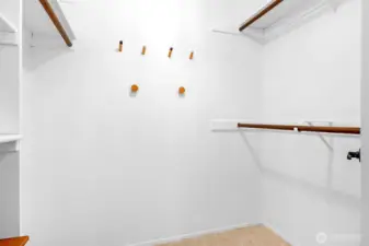 Deep walk-in closet, perfect for organizing and maximizing space.