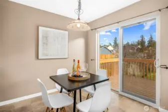 Dining room with backyard access