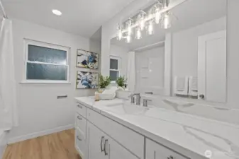 Remodeled full upper bathroom