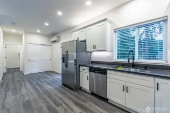 Kitchen looing into dining area