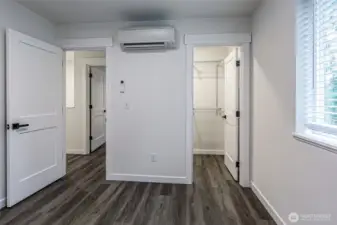 Upstairs bedroom with walk in closet