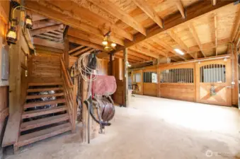 Carriage house with stalls & upper hay storage