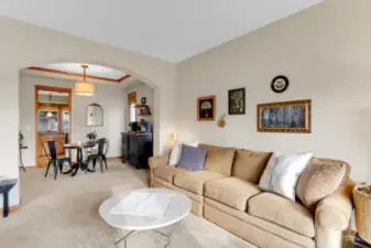 Large formal living room looking into the dining area.