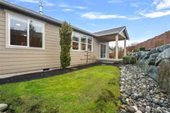 Backyard with covered back patio