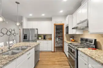 WOW! Gorgeous kitchen with walk in pantry that opens to the great room. Kitchenaid appliances stay with the home.