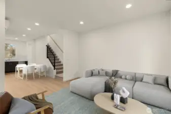 This image is virtually staged. This main level gives a modern-day blank canvas. Whether minimalist or maximalist, this space is ready to match your style.