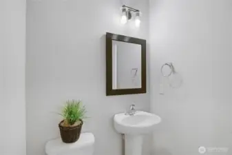 Hallway powder bathroom