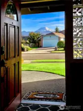 Mountain view from front door. Its also viewable from primary bedroom.