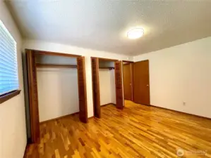 3rd bedroom at end of hallway with double closets!