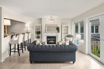 Quite spacious, light and bright. Bar seating enough for 4 chairs.