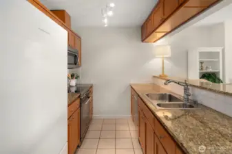 Granite counters and tons of storage - without blocking the gorgeous views!