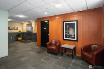 Inside the fresh and clean lobby, elevator takes you up the the 4th floor.  Mail boxes are right across from the elevator door.