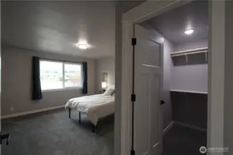 Primary master bedroom with walk in closet