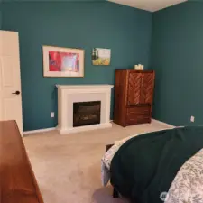 The seller is leaving the electric fireplace. It actually heats the bedroom area.