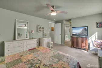 In the primary bedroom you'll find 2 closets and a private bathroom.