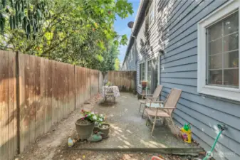 The private backyard could use a little love but the grass will come back if you want it to.