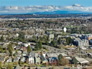 Drone photo looking east