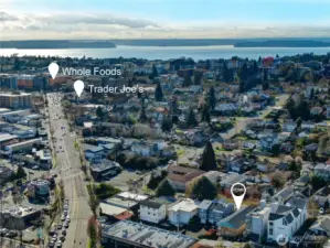 Drone photo looking West